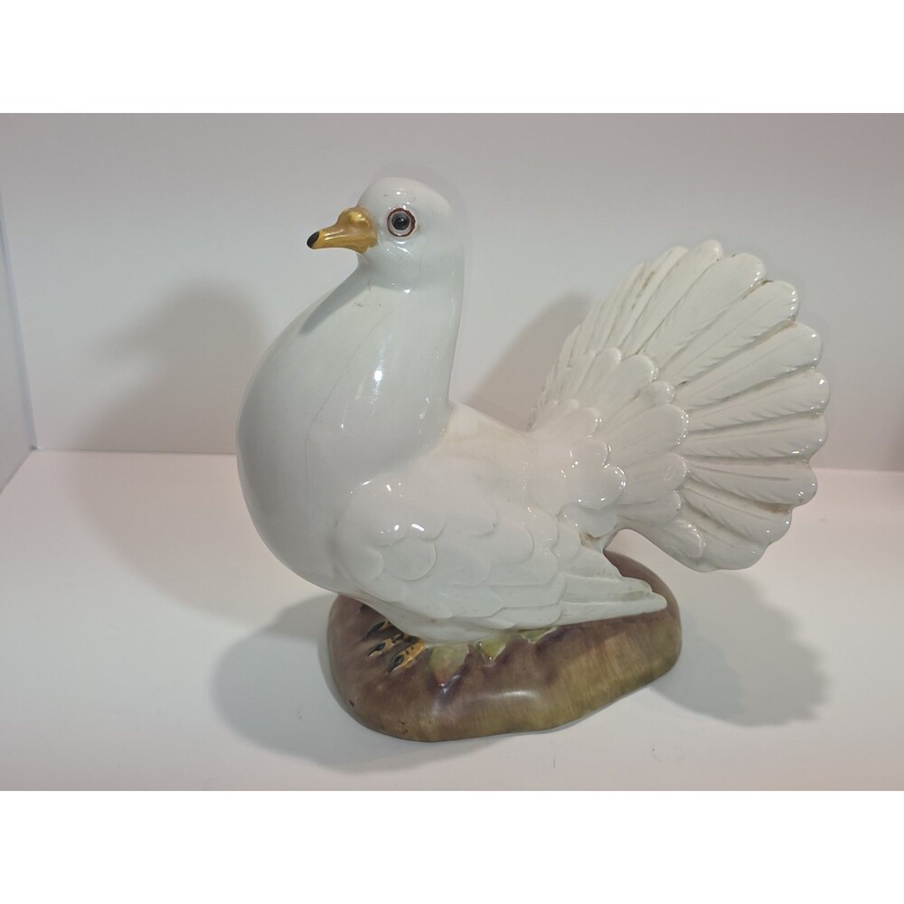 Vintage Ceramic Dove Pigeon Figurine White Bird Italian Style